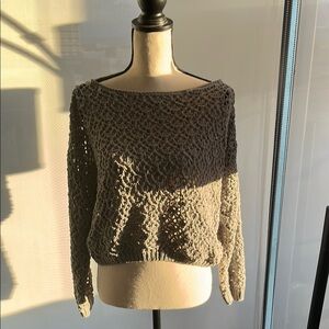 moon & madison Gray Crew Neck Sweater with Textured Knit